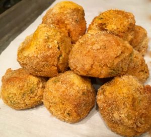 Boudin Balls just out of the oven. Photo Credit: Kathleen DesOrmeaux July 2016